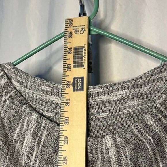 La Blanca Striped Knit Hoodie Tunic Top – Gray/White - Picture 5 of 10